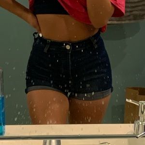 Dark blue booty shorts! Size 22